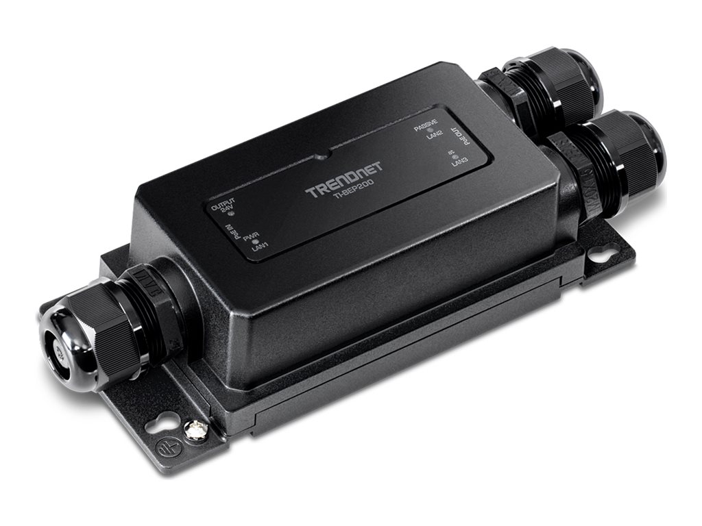 TRENDnet TI-BEP200 Outdoor PoE+ Extender, 2-Port Industrial Gigabit Aktiv/Passiv