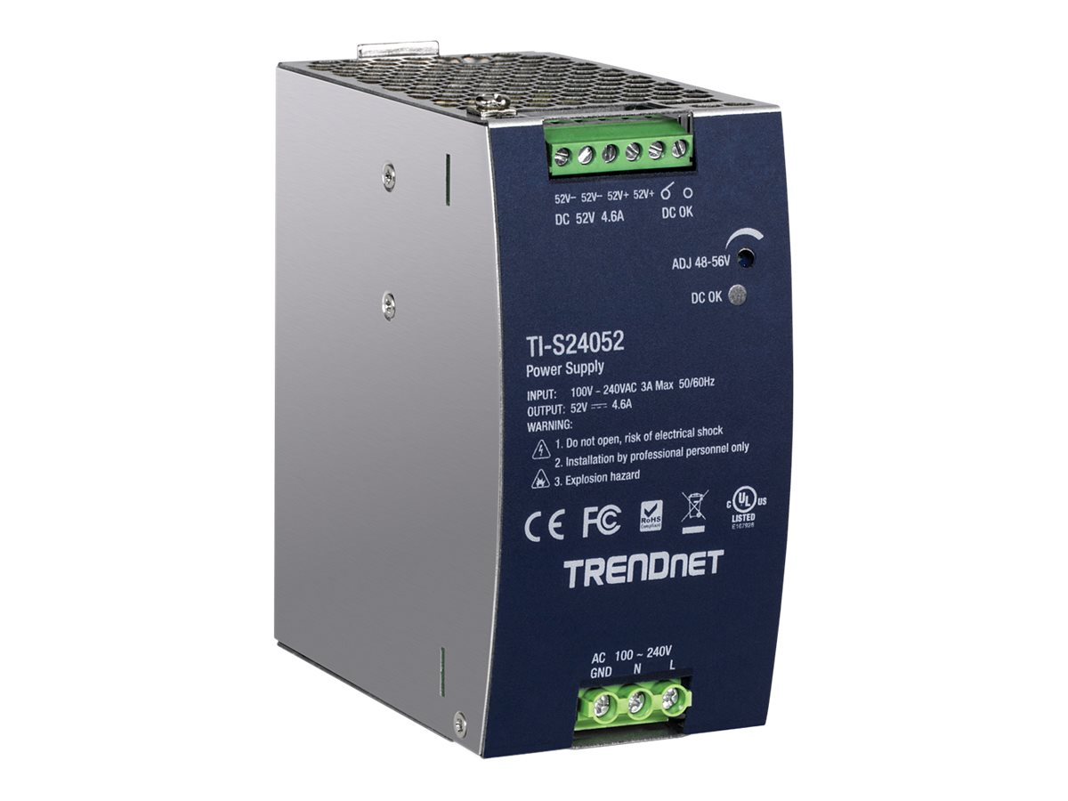 TRENDnet TI-S24052 DIN-Rail Power Supply, 240W, 52V DC, 4.61A AC zu DC mit PFC