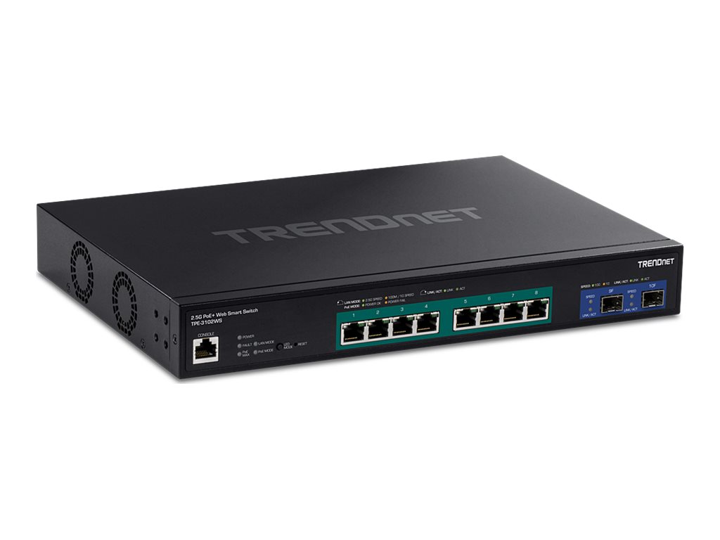 TRENDnet TPE-3102WS 10-Port 2.5G Switch, Web Smart PoE+ mit 10G SFP+ Slots