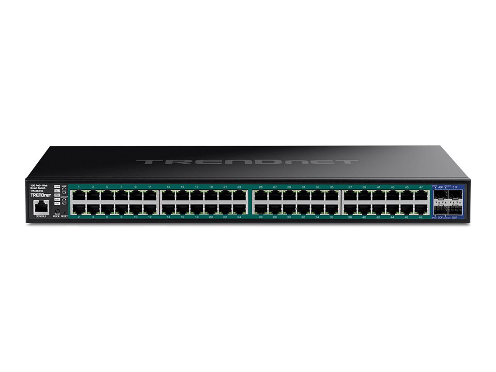 TRENDnet 52-Port Gigabit Web Smart PoE+ Switch w.10G SFP+
