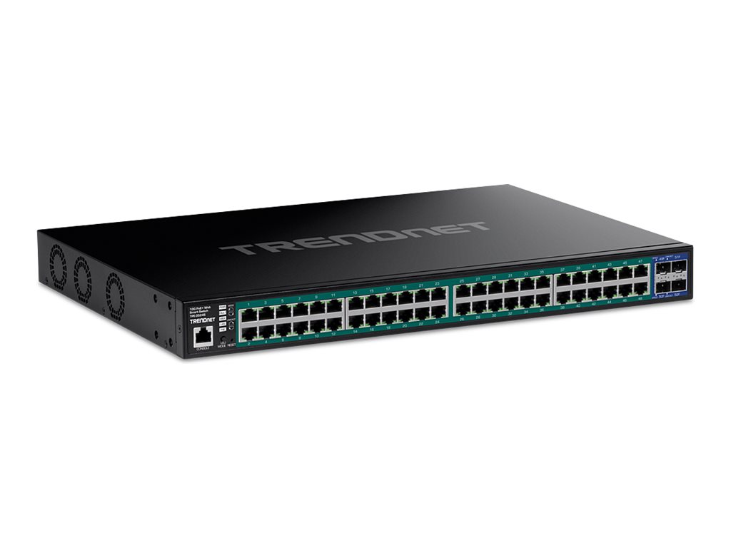 TRENDnet 52-Port Gigabit Web Smart PoE+ Switch w.10G SFP+