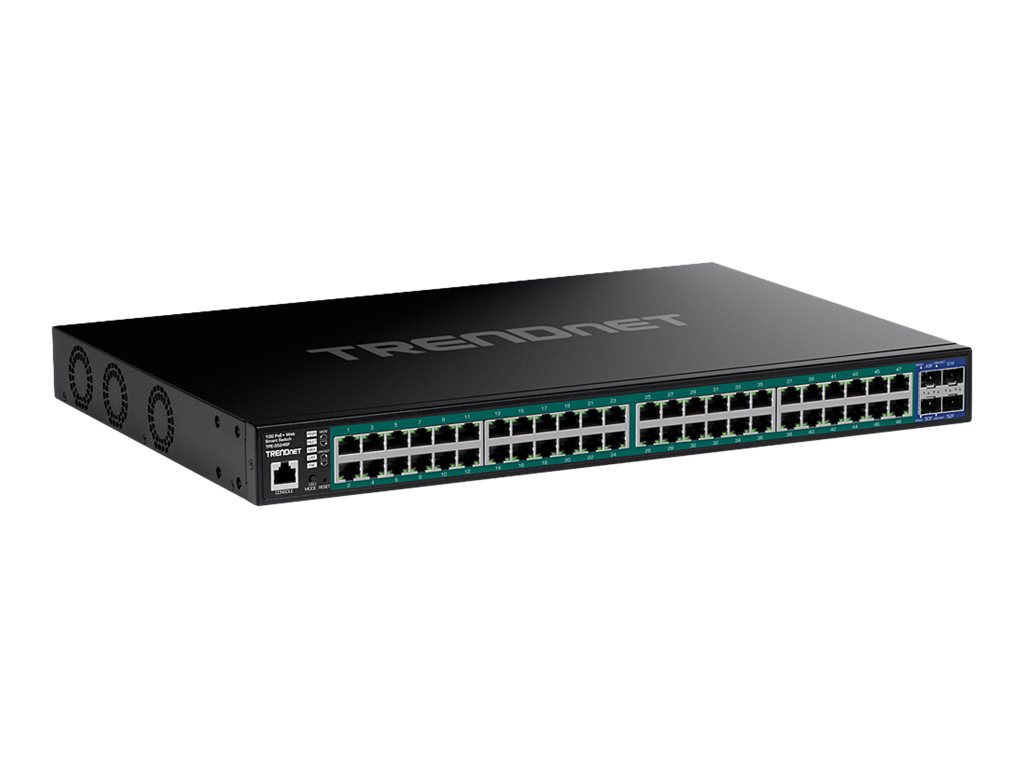 TRENDnet TPE-3524SF 52 Port PoE+ Switch, Gigabit Web Smart 740W 10G SFP+ Slots