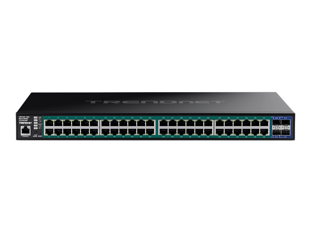 TRENDnet TPE-3524SF 52 Port PoE+ Switch, Gigabit Web Smart 740W 10G SFP+ Slots