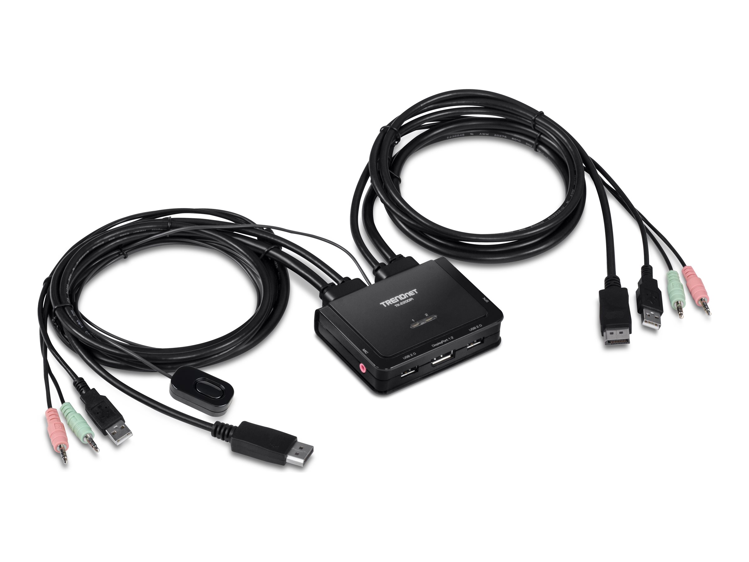 TRENDnet TK-220DPi KVM Switch, 2-Port 4K DisplayPort
