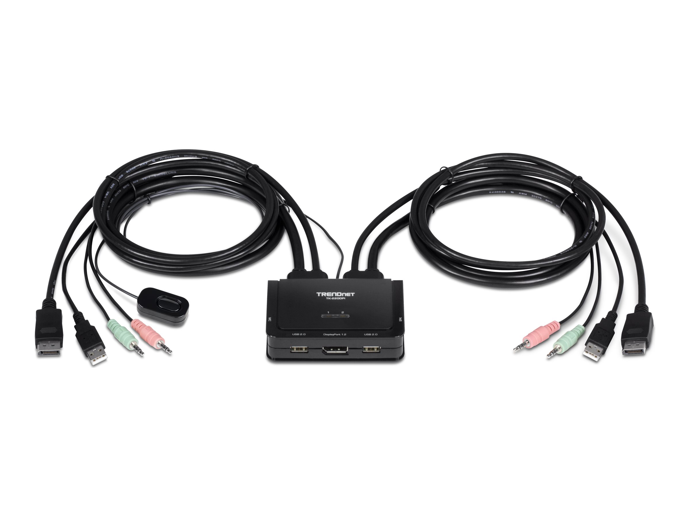 TRENDnet TK-220DPi KVM Switch, 2-Port 4K DisplayPort