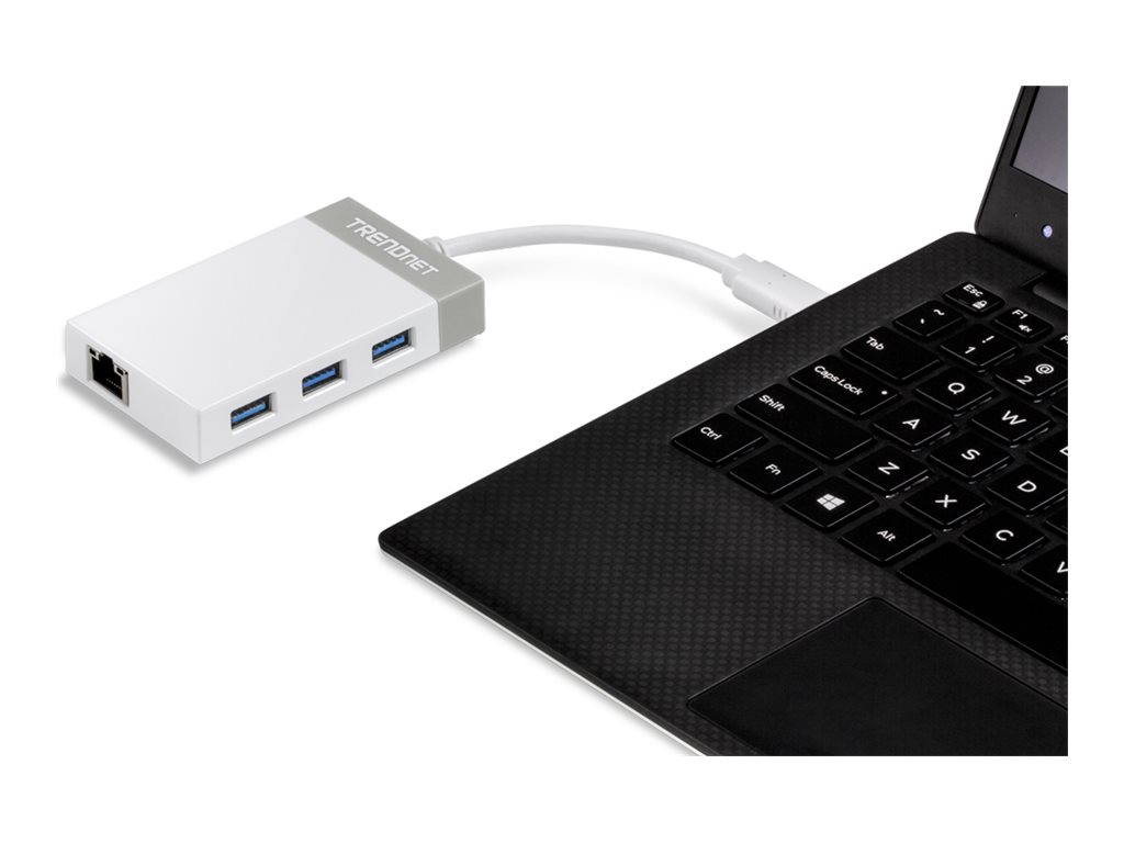 TRENDnet TUC-ETGH3 USB-C to Gigabit Ethernet Adapter + USB Hub