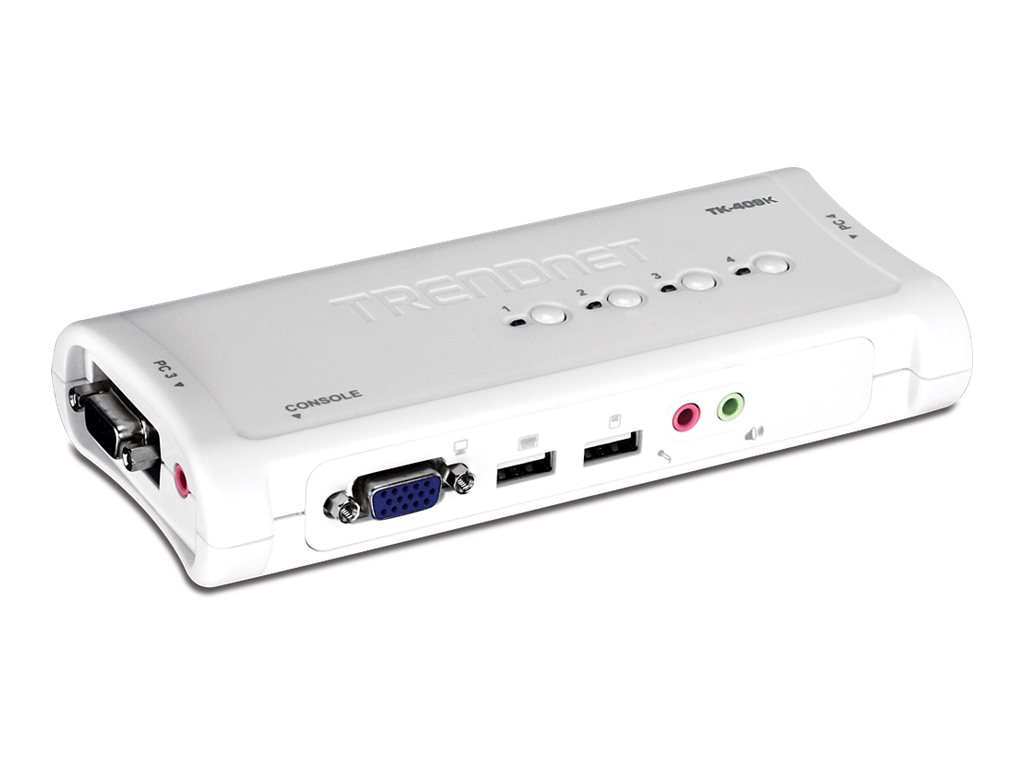 TRENDnet TK-409K KVM Switch 4-Port USB Kit mit Audio