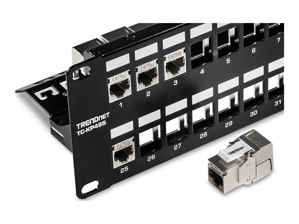 TRENDnet Patchpanel 48-Port leer Keystone geschirmt 19