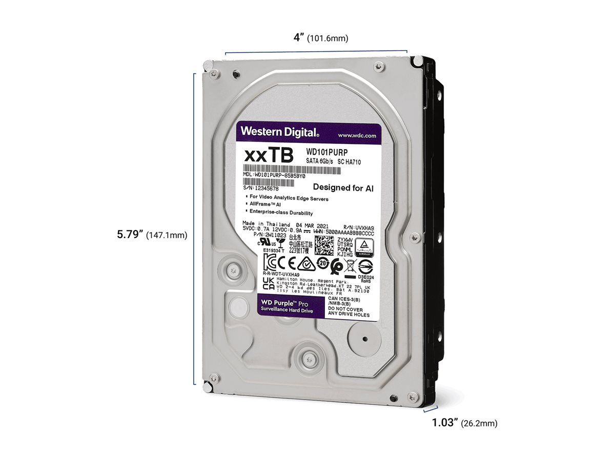 Western Digital Purple Pro WD102PURP internal hard drive