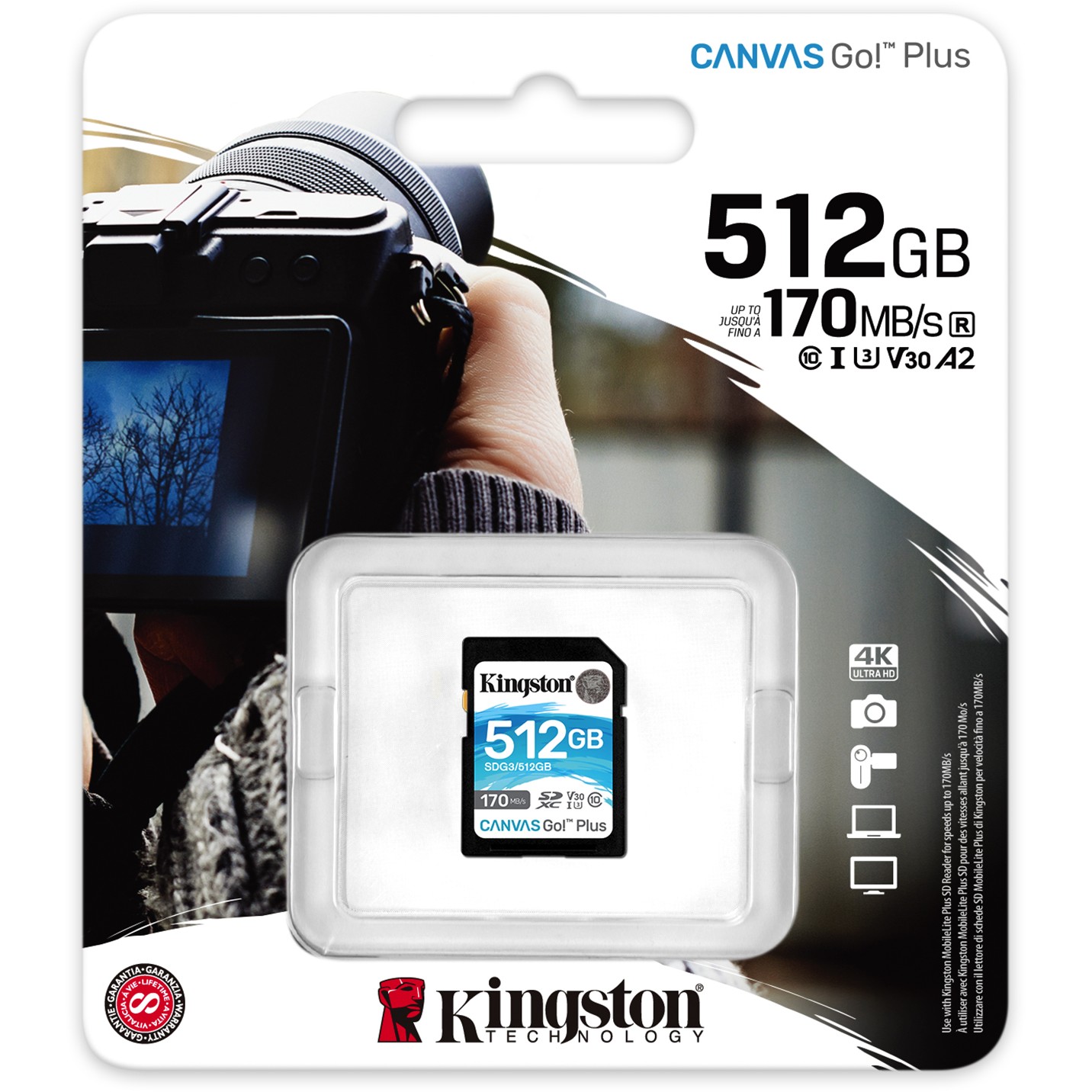 SD Card 512GB Kingston SDXC Canvas Go Plus C10 retail