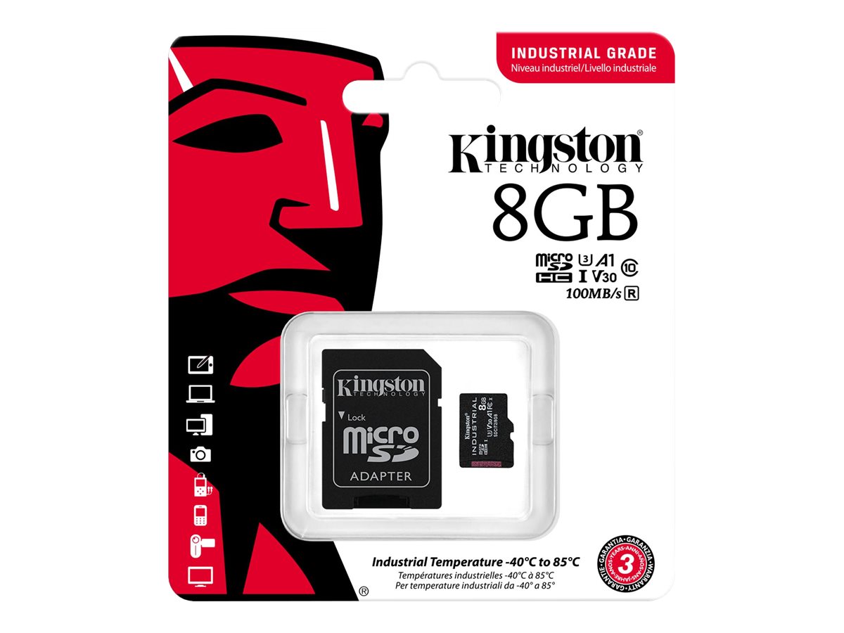 Kingston Technology Industrial 8 GB MicroSDHC UHS-I Klasse 10