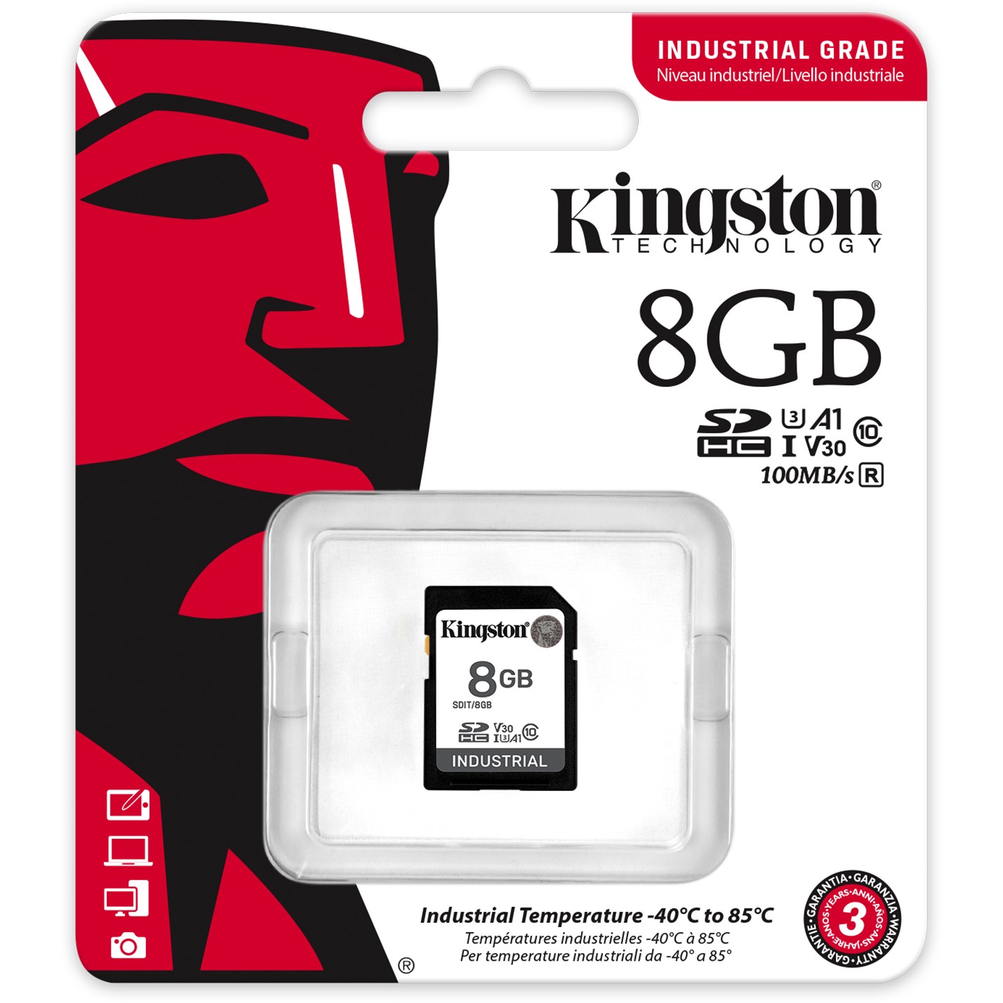 KINGSTON 8GB SDHC Industrial C10 UHS-I