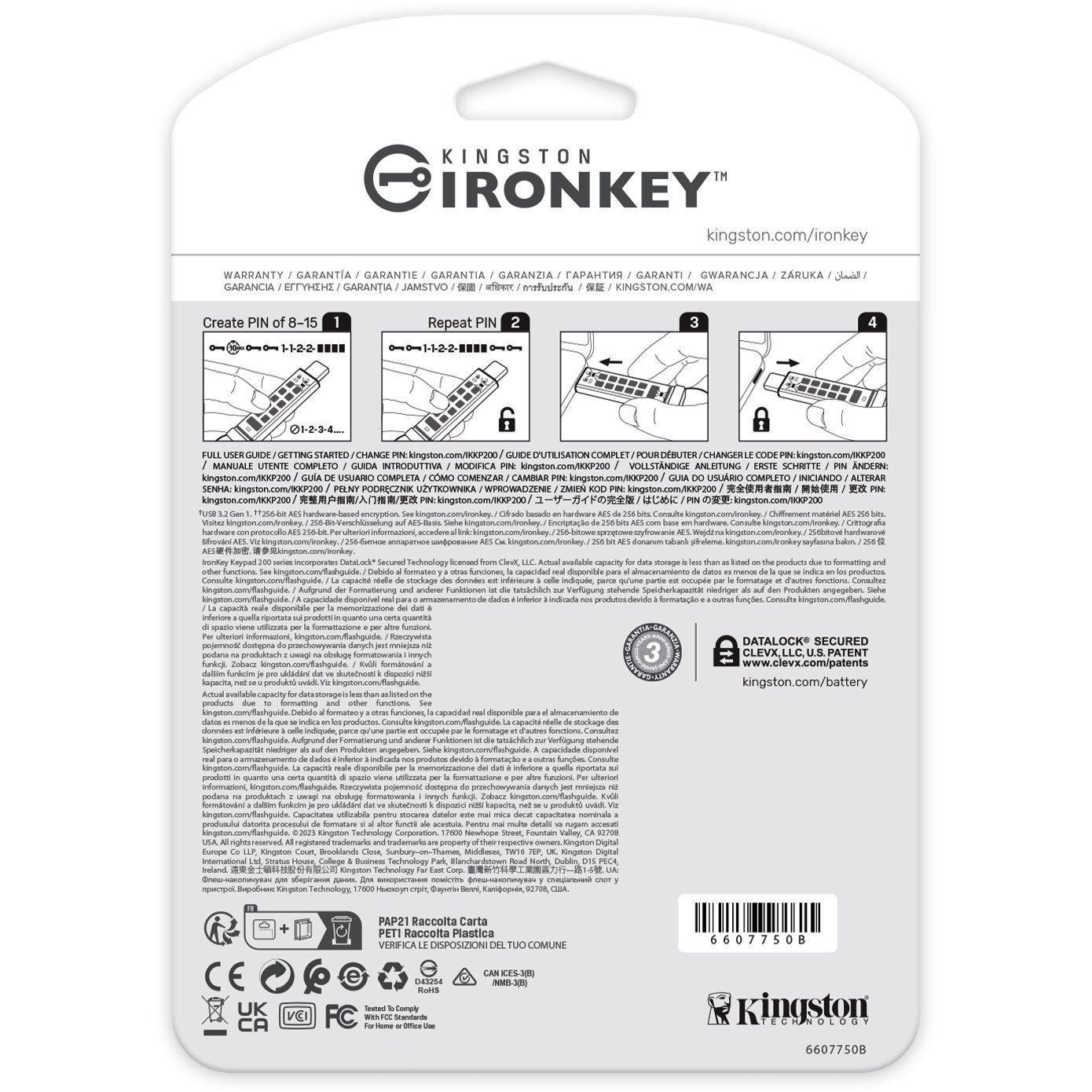 KINGSTON 512GB USB-C IronKey Keypad 200C