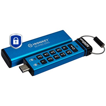 KINGSTON 128GB USB-C IronKey Keypad 200C