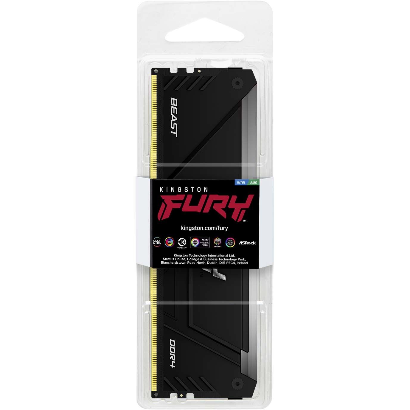 Kingston Technology FURY 8GB 3200MT/s DDR4 CL16 DIMM Beast RGB