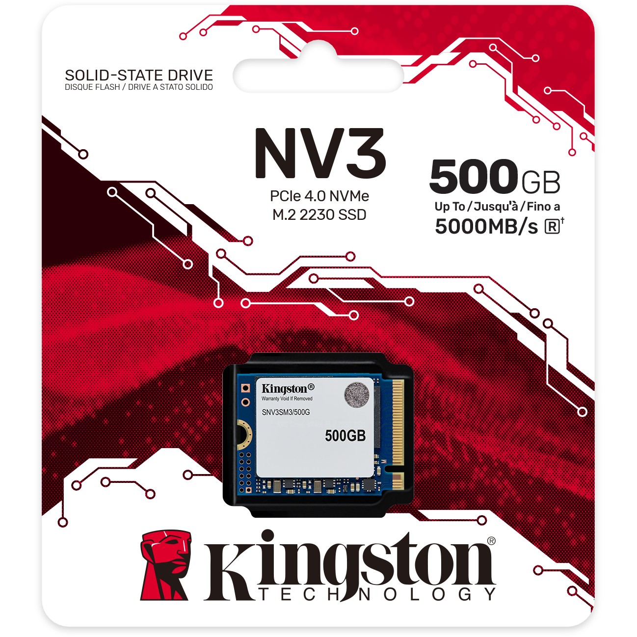 SSD  500GB Kingston M.2  PCI-E   NVMe Gen4 NV3 2230 retail