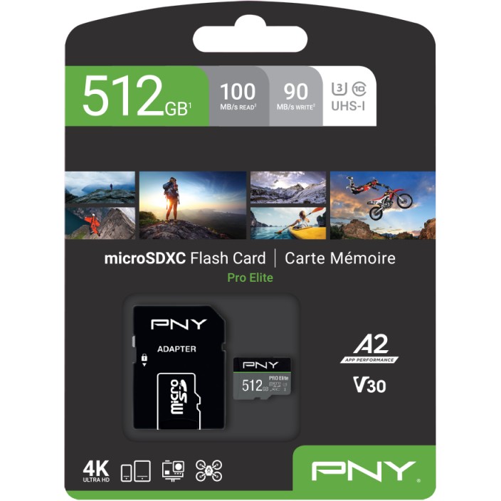 SD MicroSD XC Card 512GB PNY Pro Elite retail