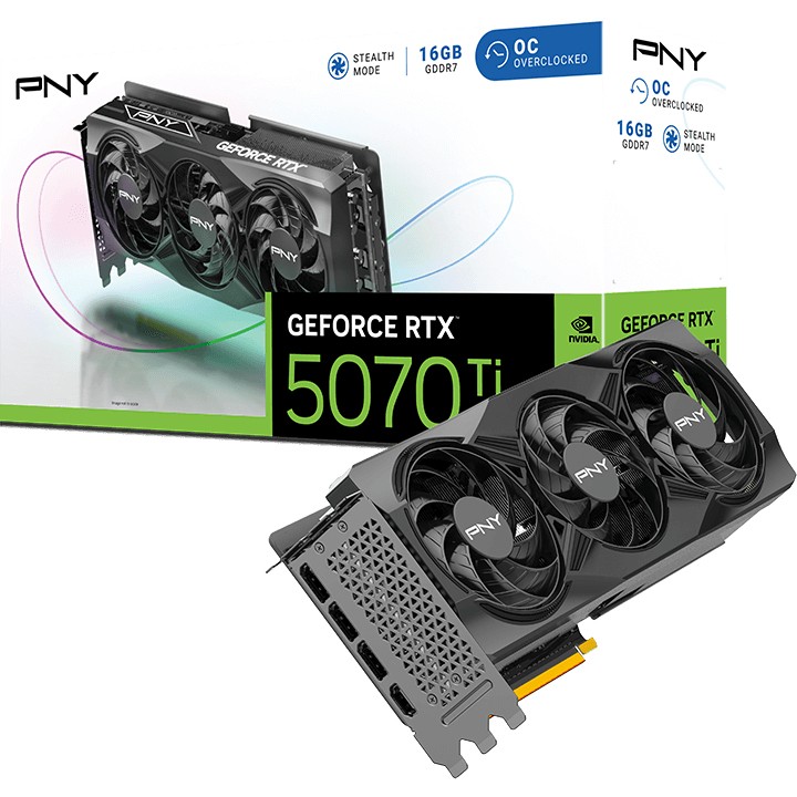 PNY RTX5070 TI VERTO OC Triple Fan 16GB GDDR7 HDMI 3xDP