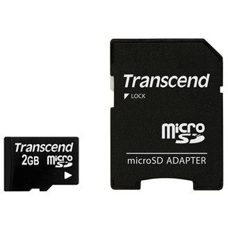 SD microSD Card   2GB Transcend w/adapter retail