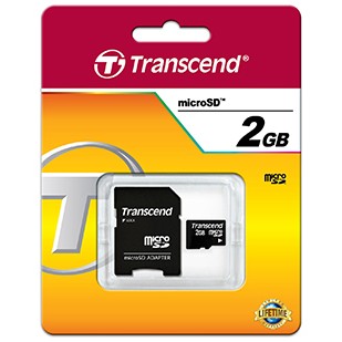 SD microSD Card   2GB Transcend w/adapter retail