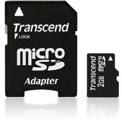 SD microSD Card   2GB Transcend w/adapter retail