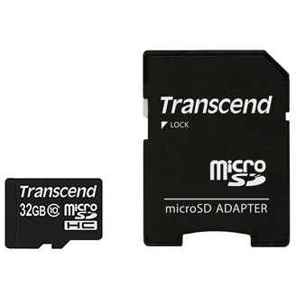 SD microSD Card  32GB Transcend SDHC Class10 w/adapter