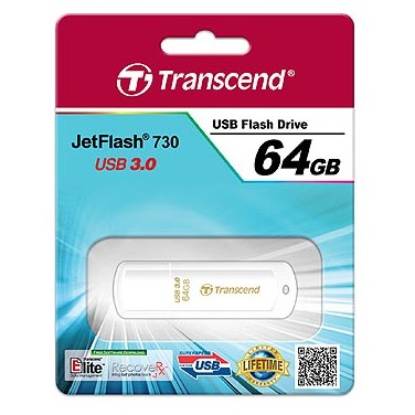 USB-Stick  64GB Transcend JetFlash 730 USB3.1 weiß