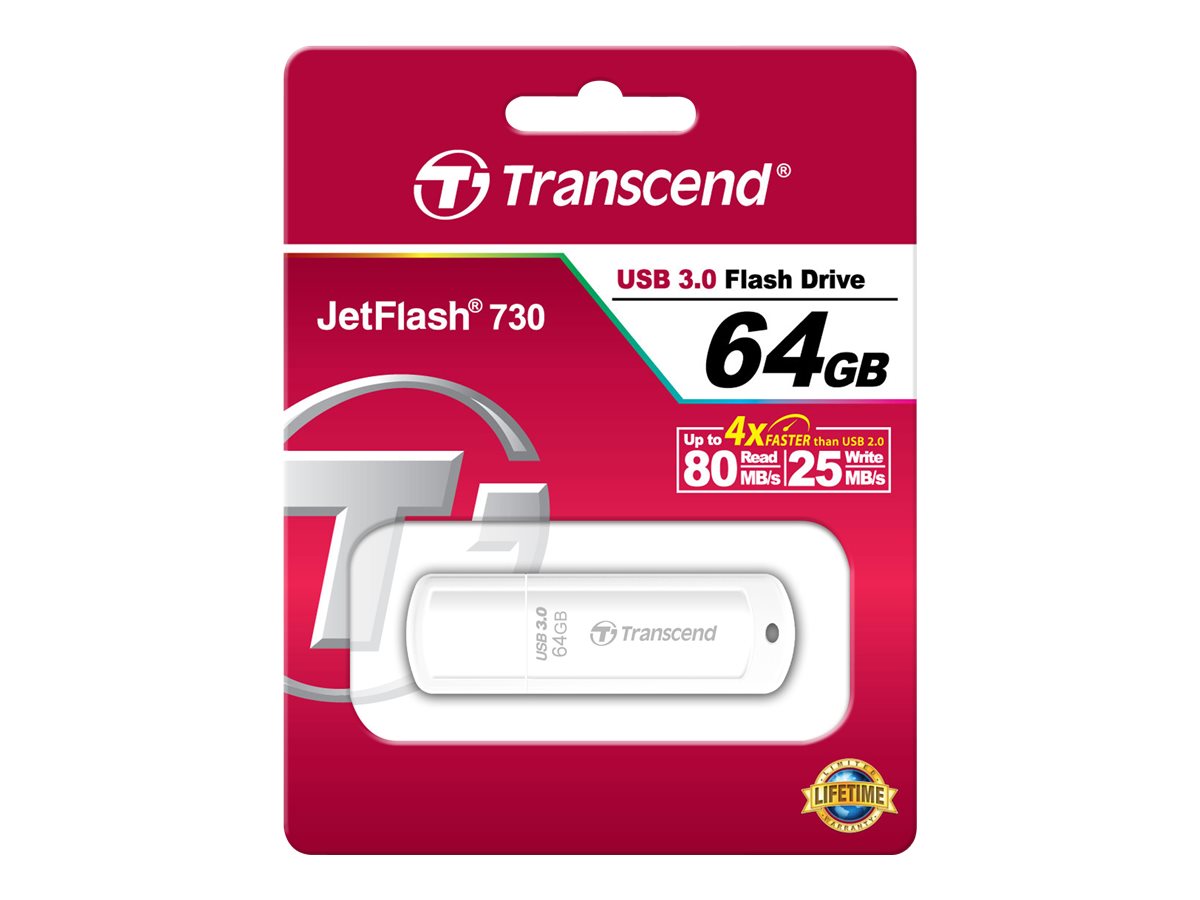 USB-Stick  64GB Transcend JetFlash 730 USB3.1 weiß