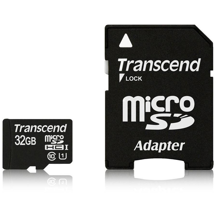 SD microSD Card  32GB Transcend SDHC UHS1 w/adapter