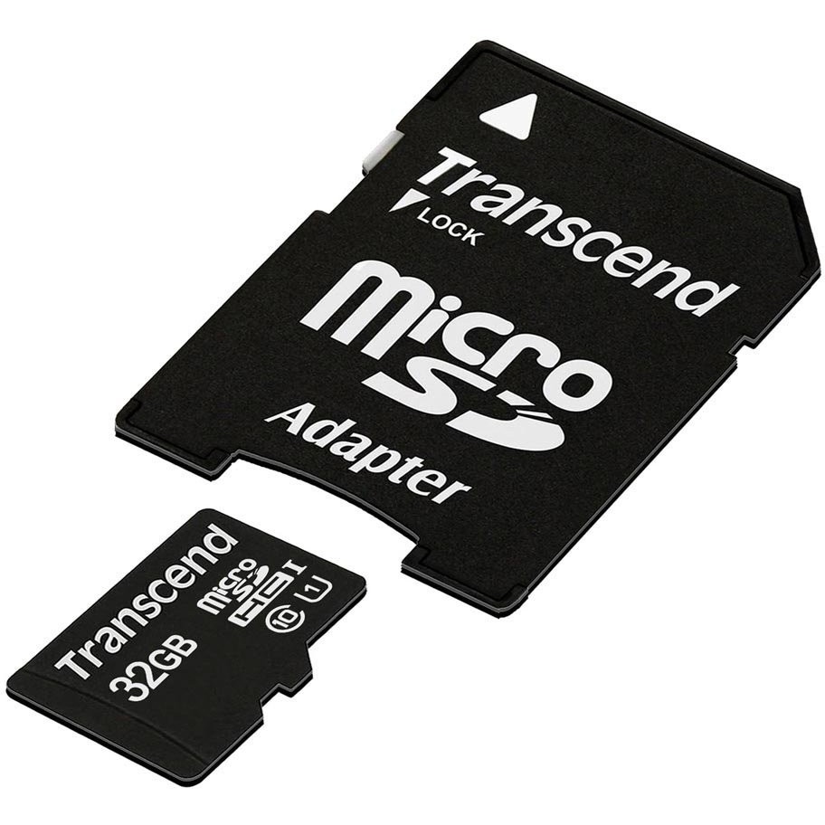 SD microSD Card  32GB Transcend SDHC UHS1 w/adapter