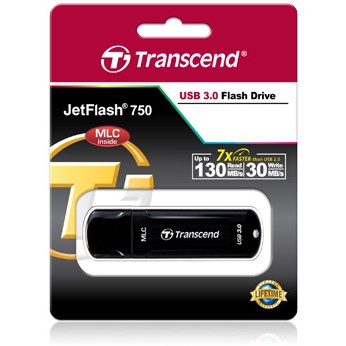USB-Stick  32GB Transcend JetFlash 750 USB3.1 schwarz (MLC)