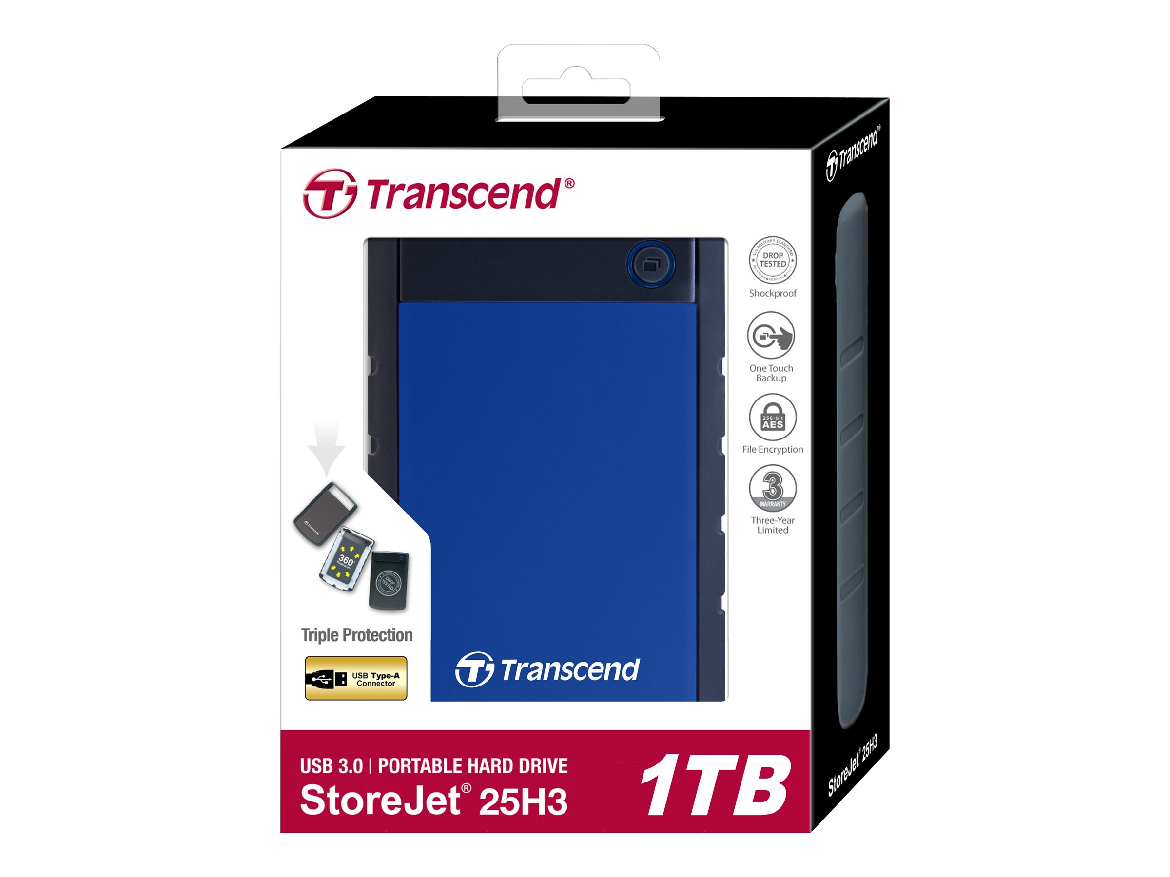 Transcend 6.3cm   1TB USB3.1 StoreJet 25H3B Navy Blue