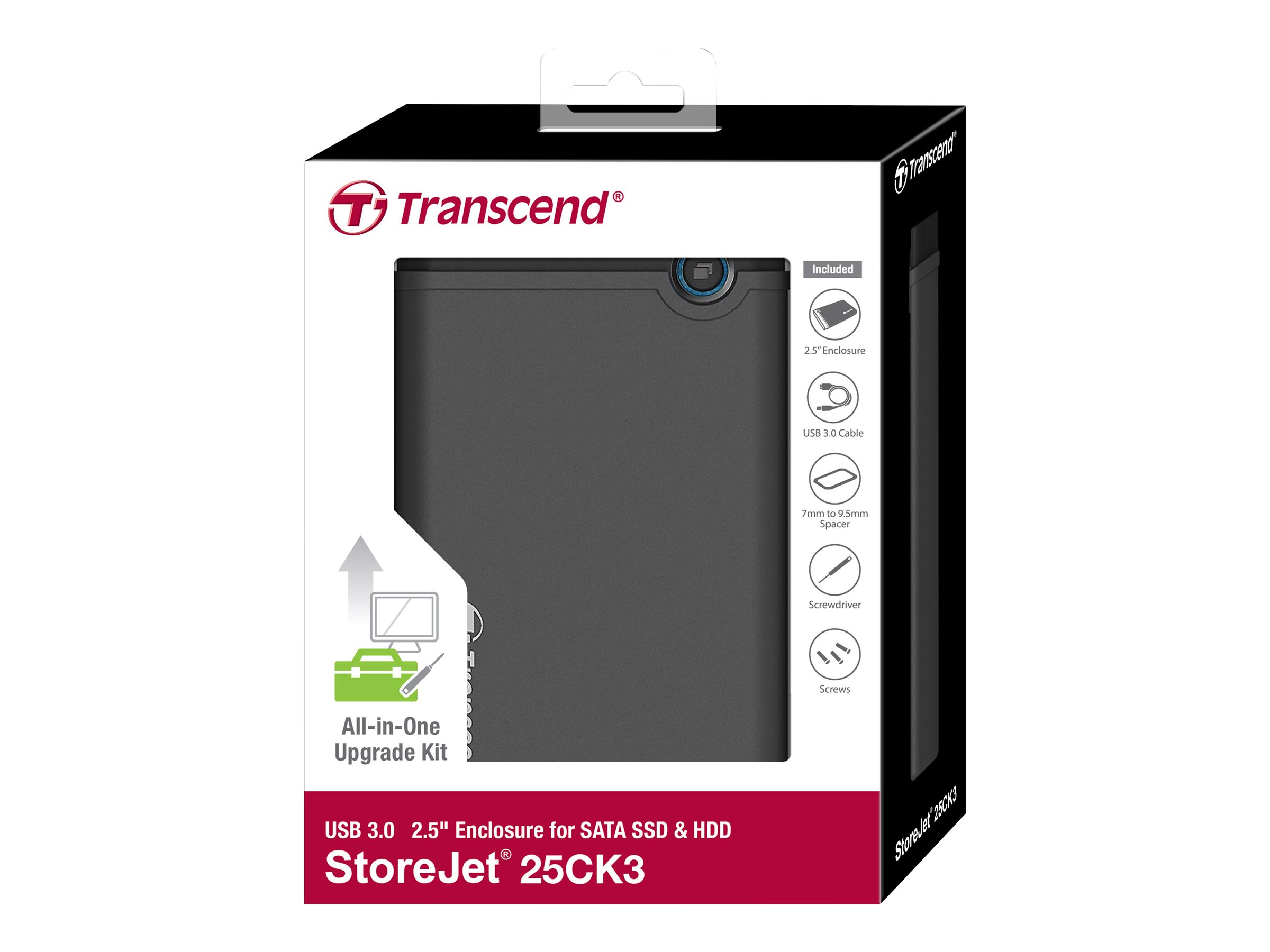 Geh 6,3cm (2,5) Transcend SATA USB3.1 SJ25CK3 inkl. OTB