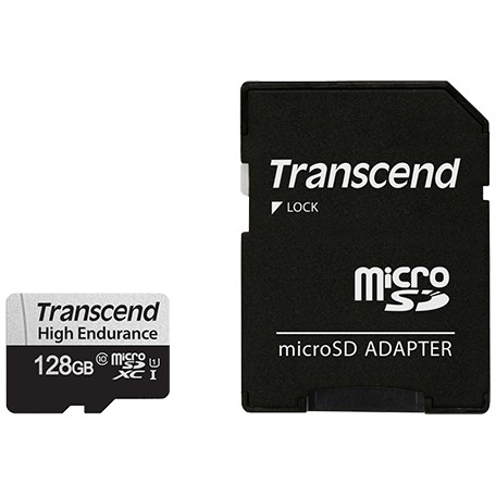 SD microSD Card 128GB Transcend SDXC USD350V w/Adapter