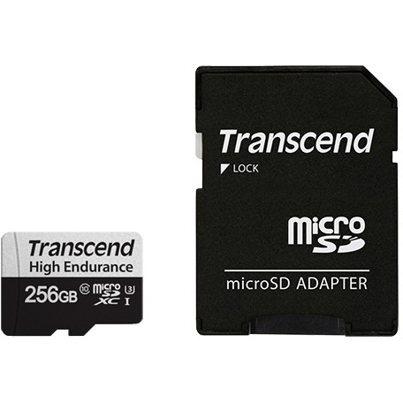 SD microSD Card 256GB Transcend SDXC USD350V w/adapter