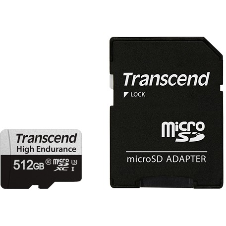 SD microSD Card 512GB Transcend SDXC USD350V w/adapter