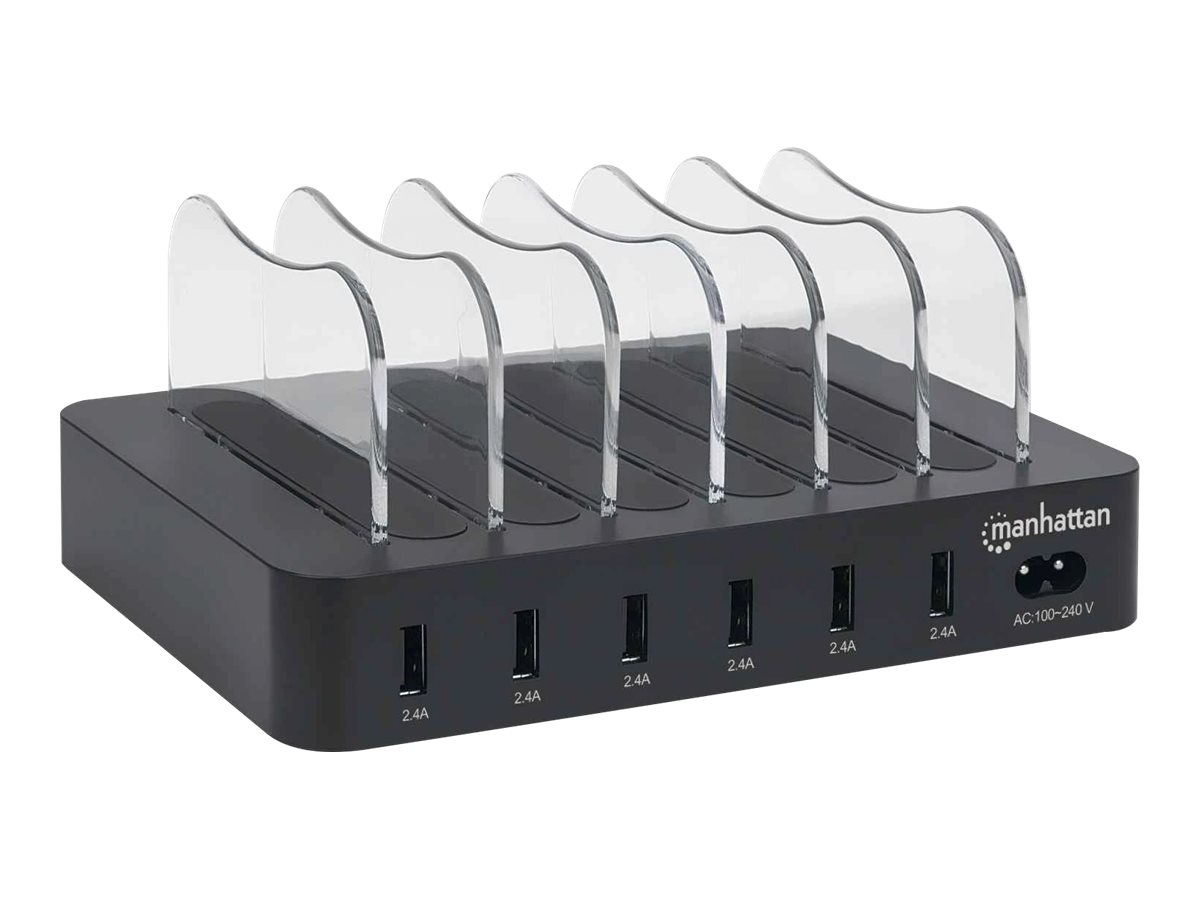 MANHATTAN 6-Port USB-Ladestation USB-A-Ports 2,4 A/5 V 55W
