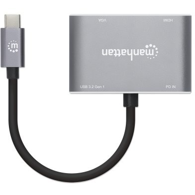 MANHATTAN USB-C auf HDMI & VGA 4in1 Konverter Power Delivery