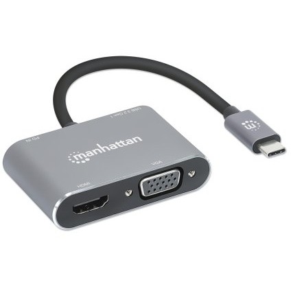 MANHATTAN USB-C auf HDMI & VGA 4in1 Konverter Power Delivery