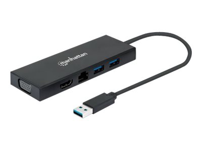 MH USB-A Adapter HDMI VGA 2xUSB-A RJ45