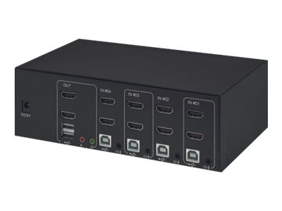 MANHATTAN KVM Switch 4-Port Dual-Monitor HDMI 4K@30Hz