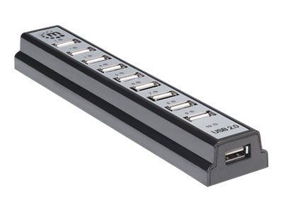 MANHATTAN USB-HUB 10-Port USB 2.0 Desktop Hub schwarz