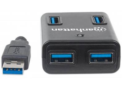 MANHATTAN USB-HUB  4-Port USB 3.0 schwarz