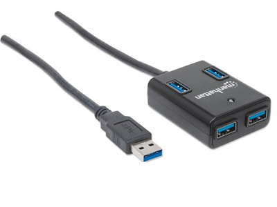 MANHATTAN USB-HUB  4-Port USB 3.0 schwarz