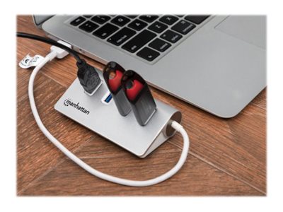 MANHATTAN Hub 4-Port 4xUSB3.0 Alu Strom: USB