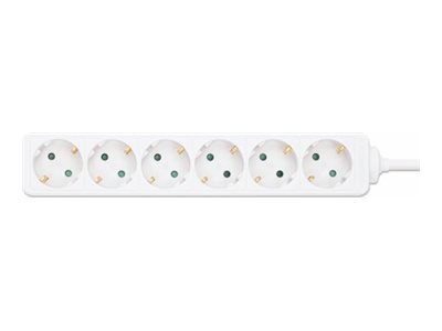 MANHATTAN Steckdosenleiste 6fach 2m Kabel weiß Schutzkontakt