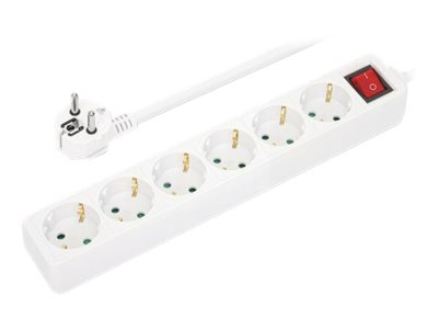 MANHATTAN Steckdosenleiste 6fach 2m Kabel weiß Netzschalter