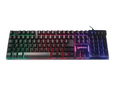MANHATTAN USB-Gaming-Tastatur mit LEDs und Metallunterseite