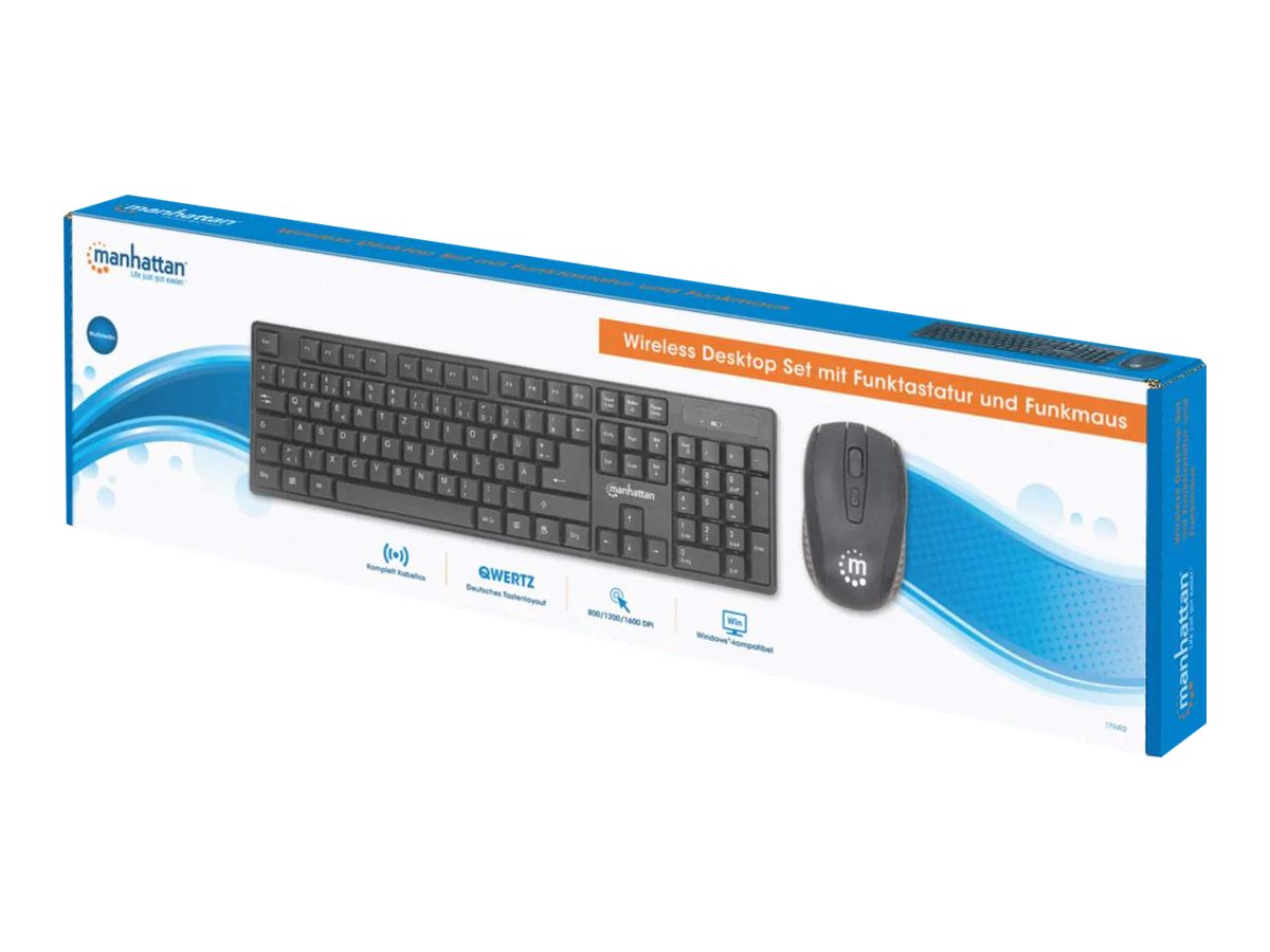 MANHATTAN Wireless Desktop Set mit Funktastatur und Funkmaus