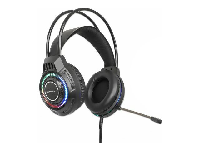MANHATTAN RGB LED Over-Ear USB Gaming-Headset Kabelgebunden